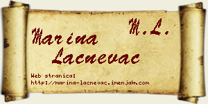 Marina Lačnevac vizit kartica